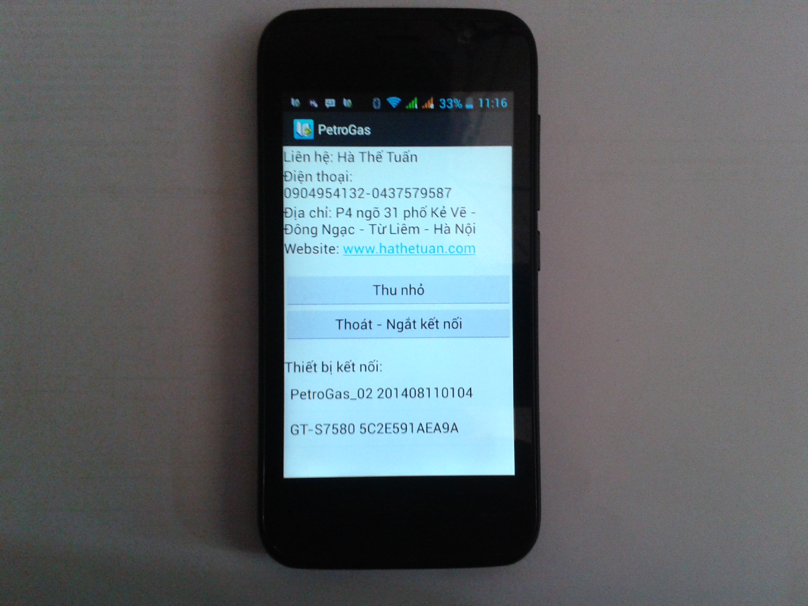 Phần mềm chạy trên điện thoại Android kết nối với máy tính qua Bluetooth
